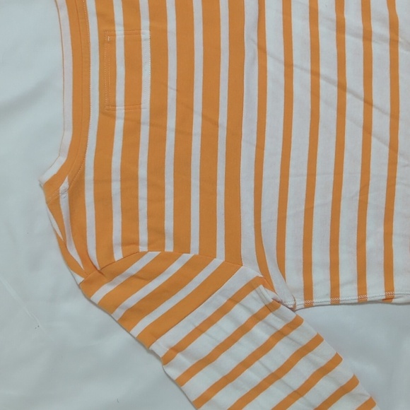Banana Republic Short Sleeve Striped Top, Color White/Orange Size L - Picture 10 of 13